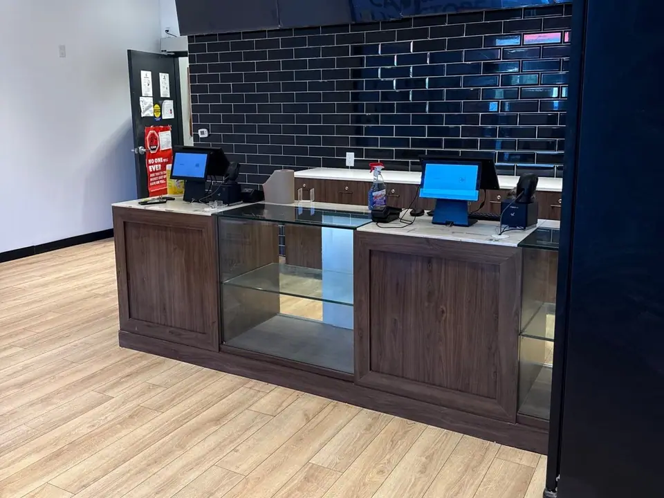Retail store counter and floor ready for the final walkthrough